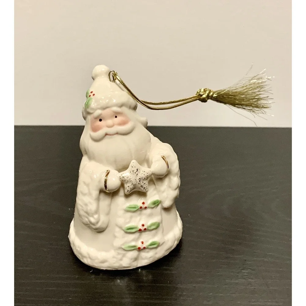 Vintage Lenox‎ Holiday Tree Christmas Ornament Santa Holding Star EUC!